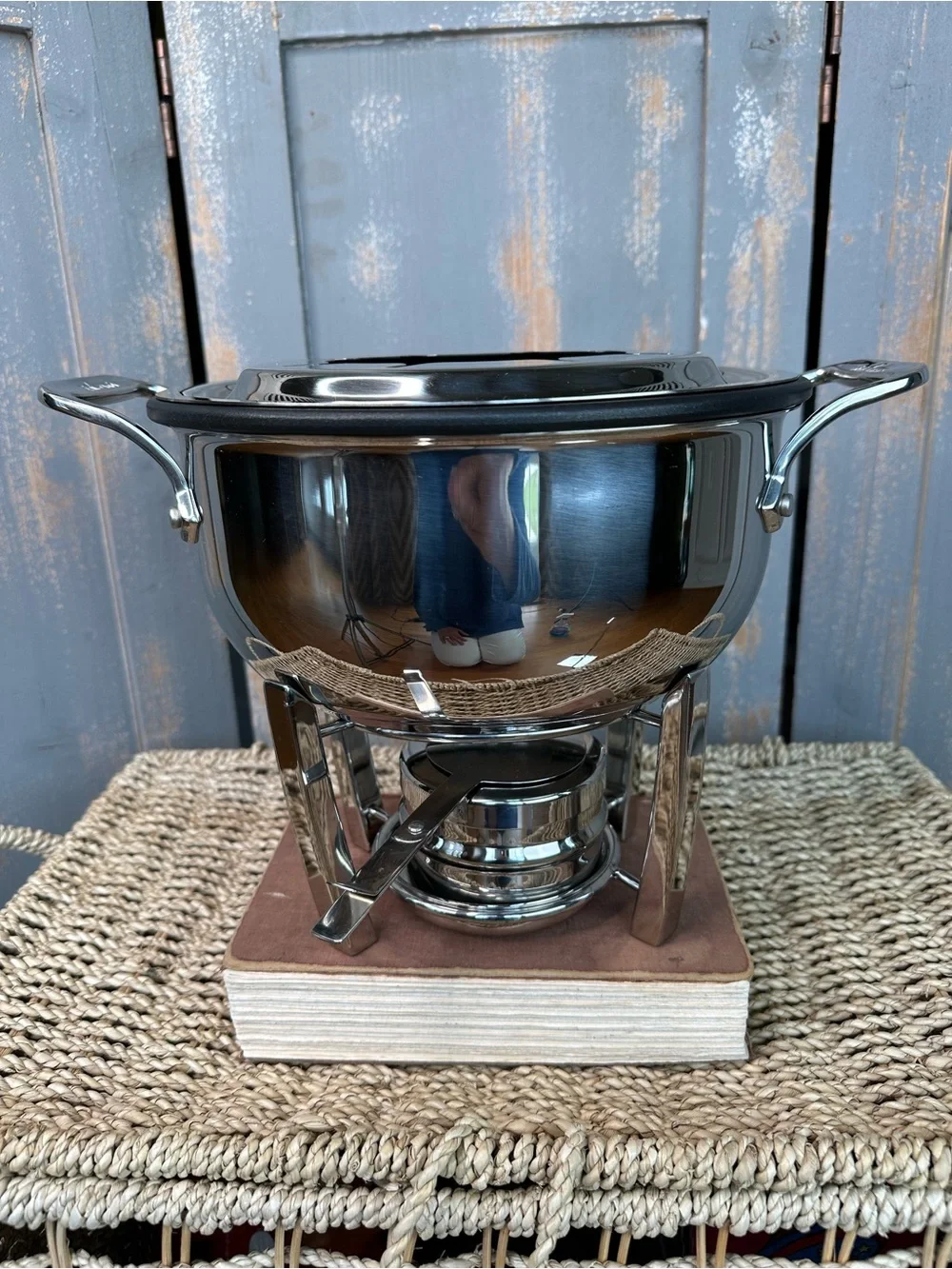 All-Clad Fondue Pot Stainless Steel Cast Aluminum Insert 3 1/2 Qt. NWOB